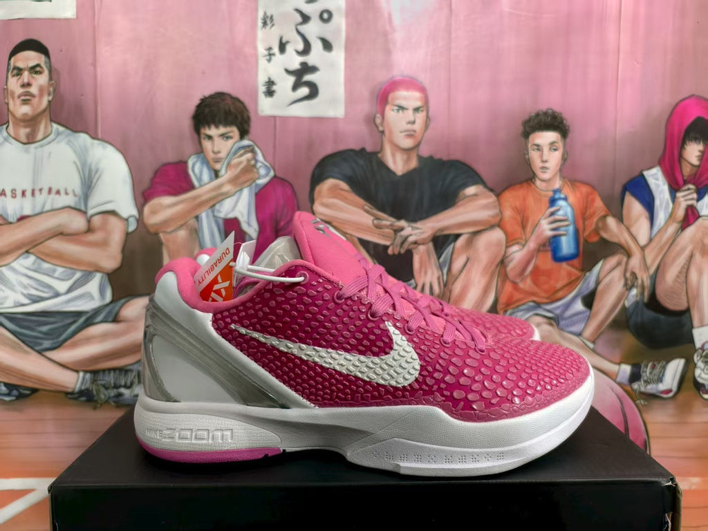 Nike Pink Basketball Sneakers with Silver Swoosh