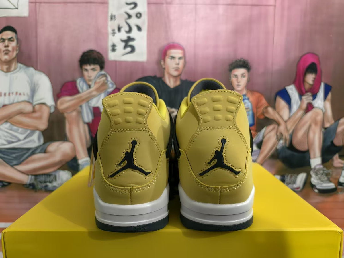 Jordan 4 Yellow Black Basketball Sneakers