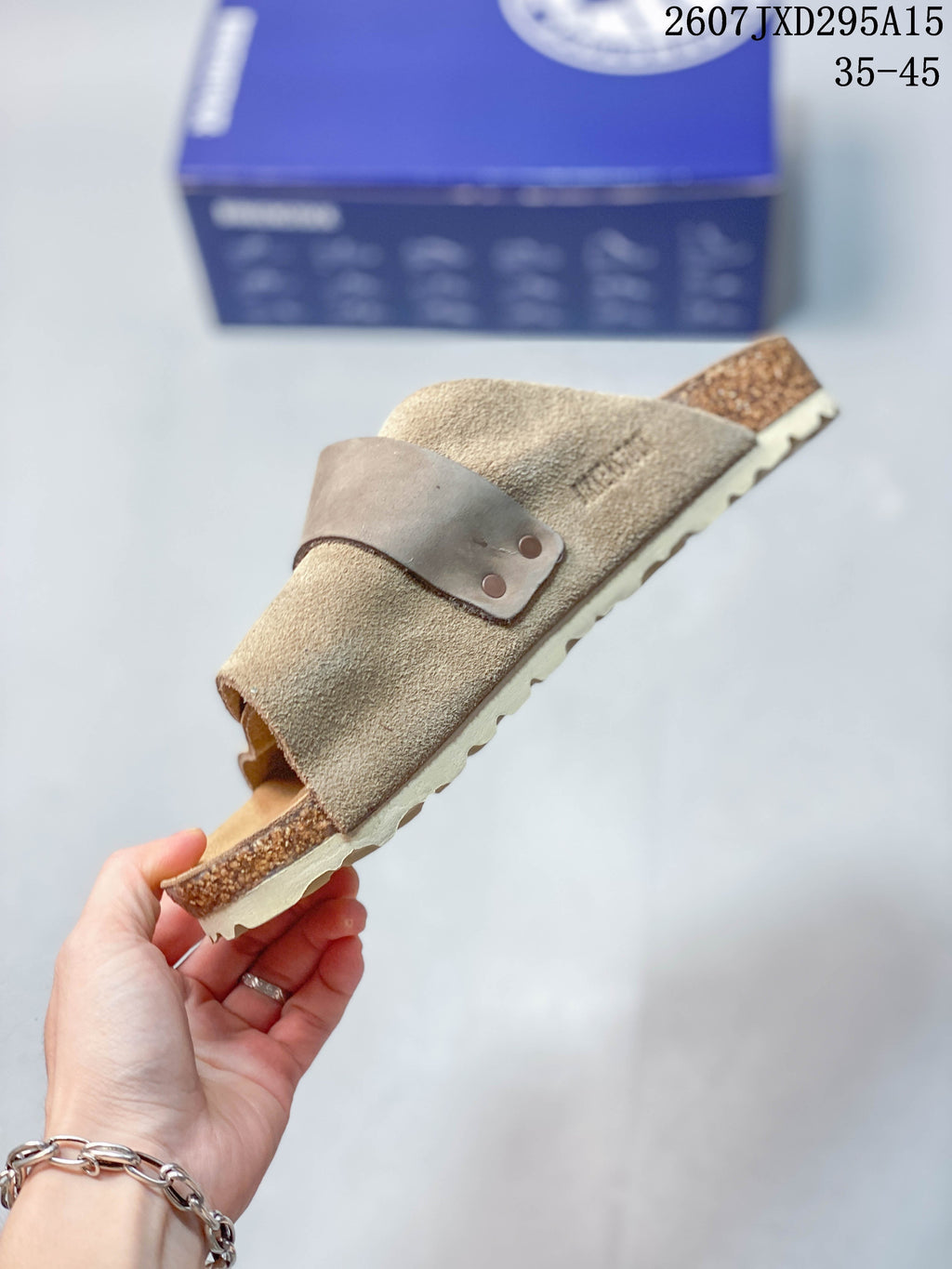 Birkenstock Boston Suede Sandals Taupe Style 2607JXD295A15