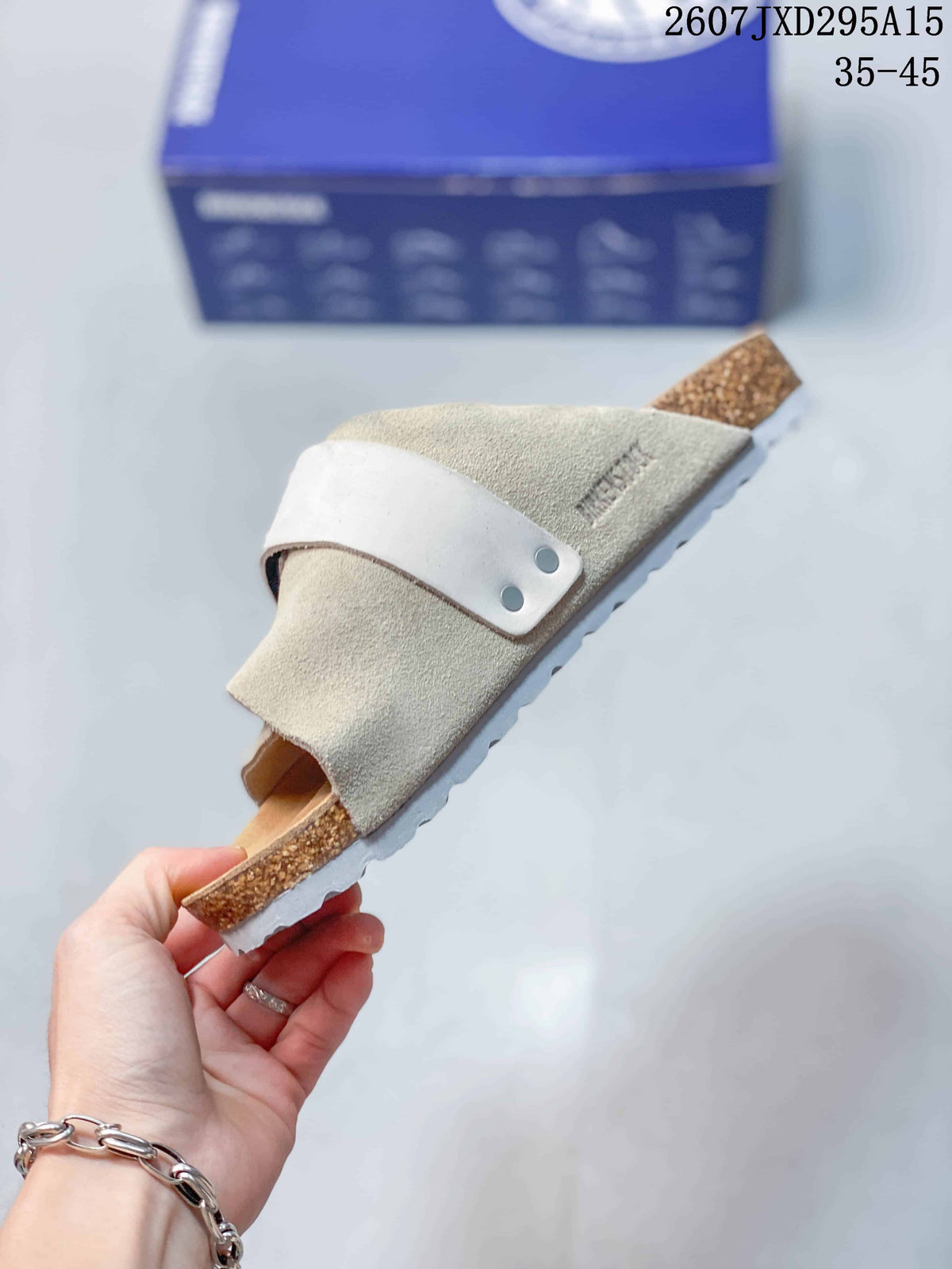 Birkenstock Boston Suede Sandals in Beige
