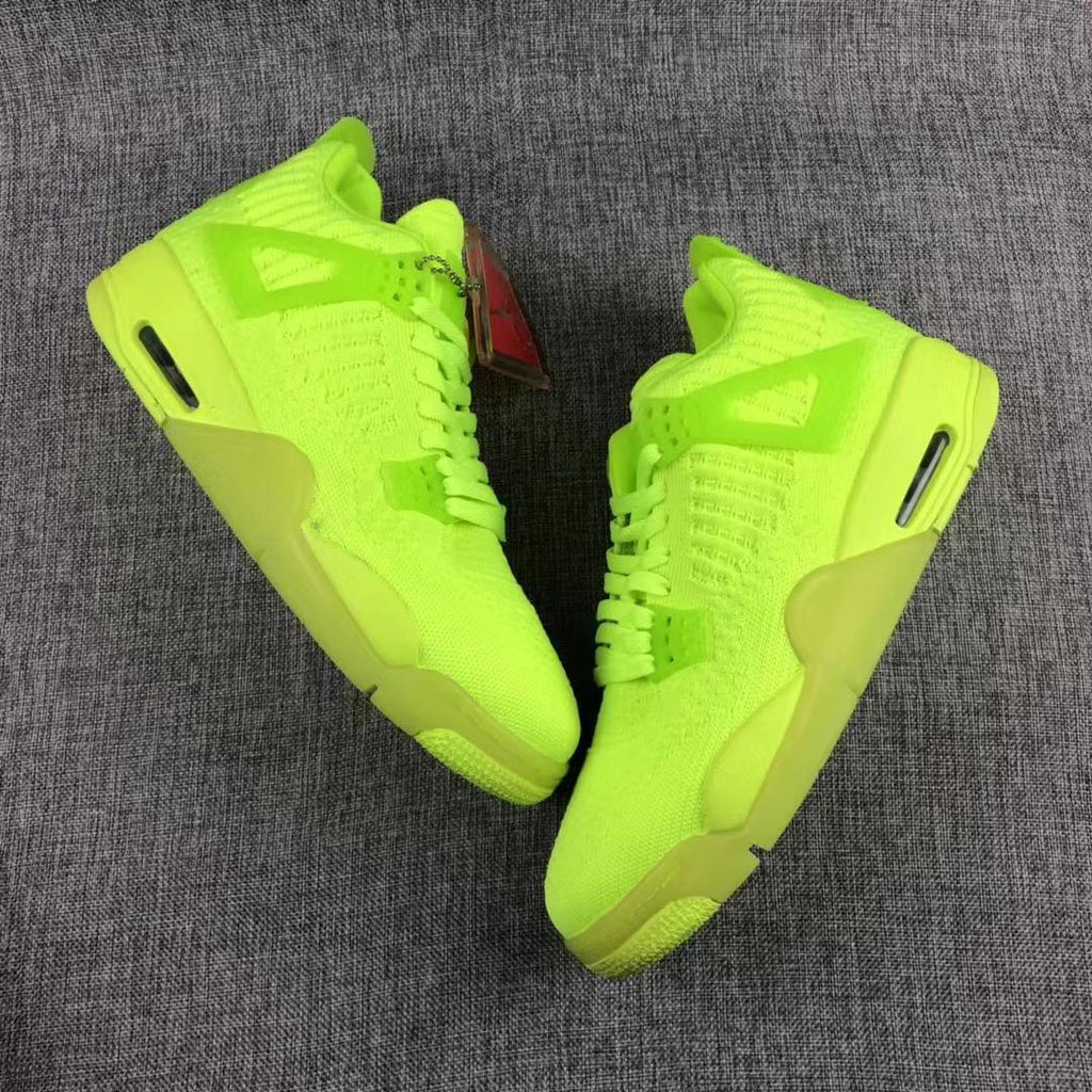 Jordan Air Jordan 4 Knit Fluorescent Green Sneakers