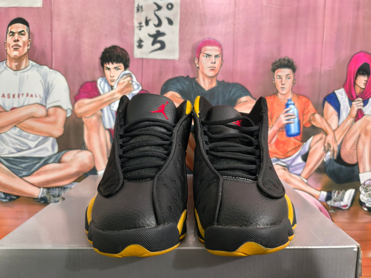 Jordan 13 Retro Black and Yellow Basketball Sneakers