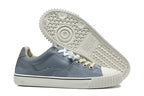 Blue-Gray Low-Top Sneakers with Contrast Laces