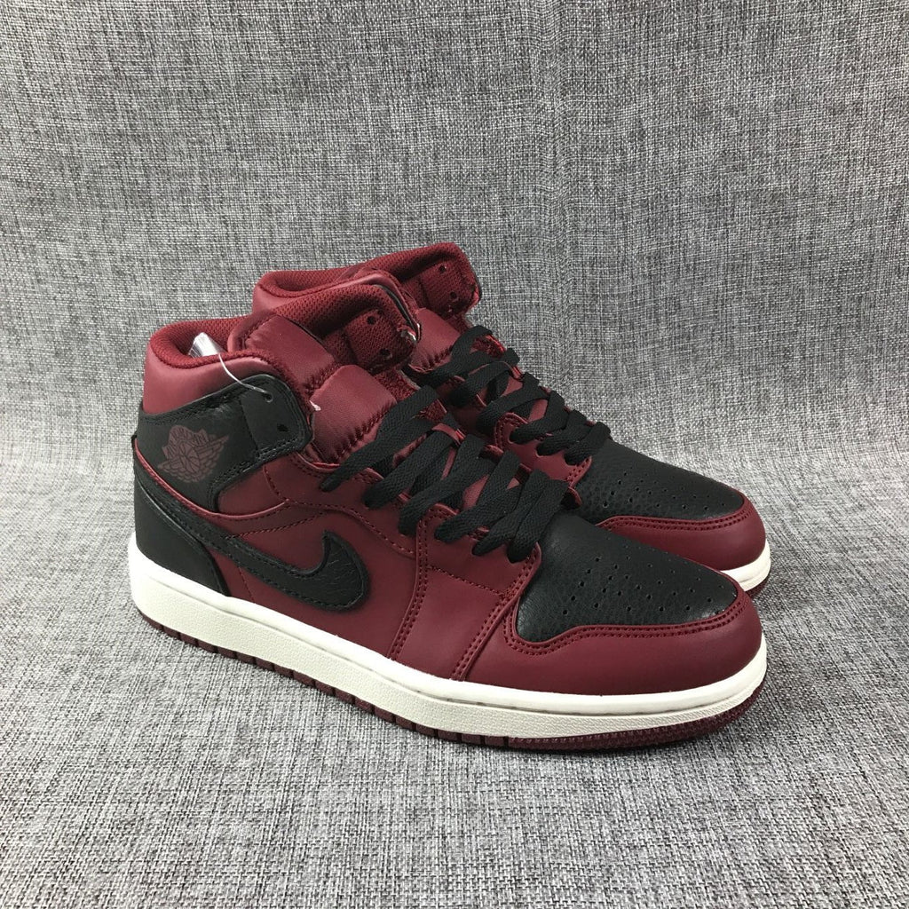 Jordan Air Jordan 1 Mid Sneakers Burgundy Black White
