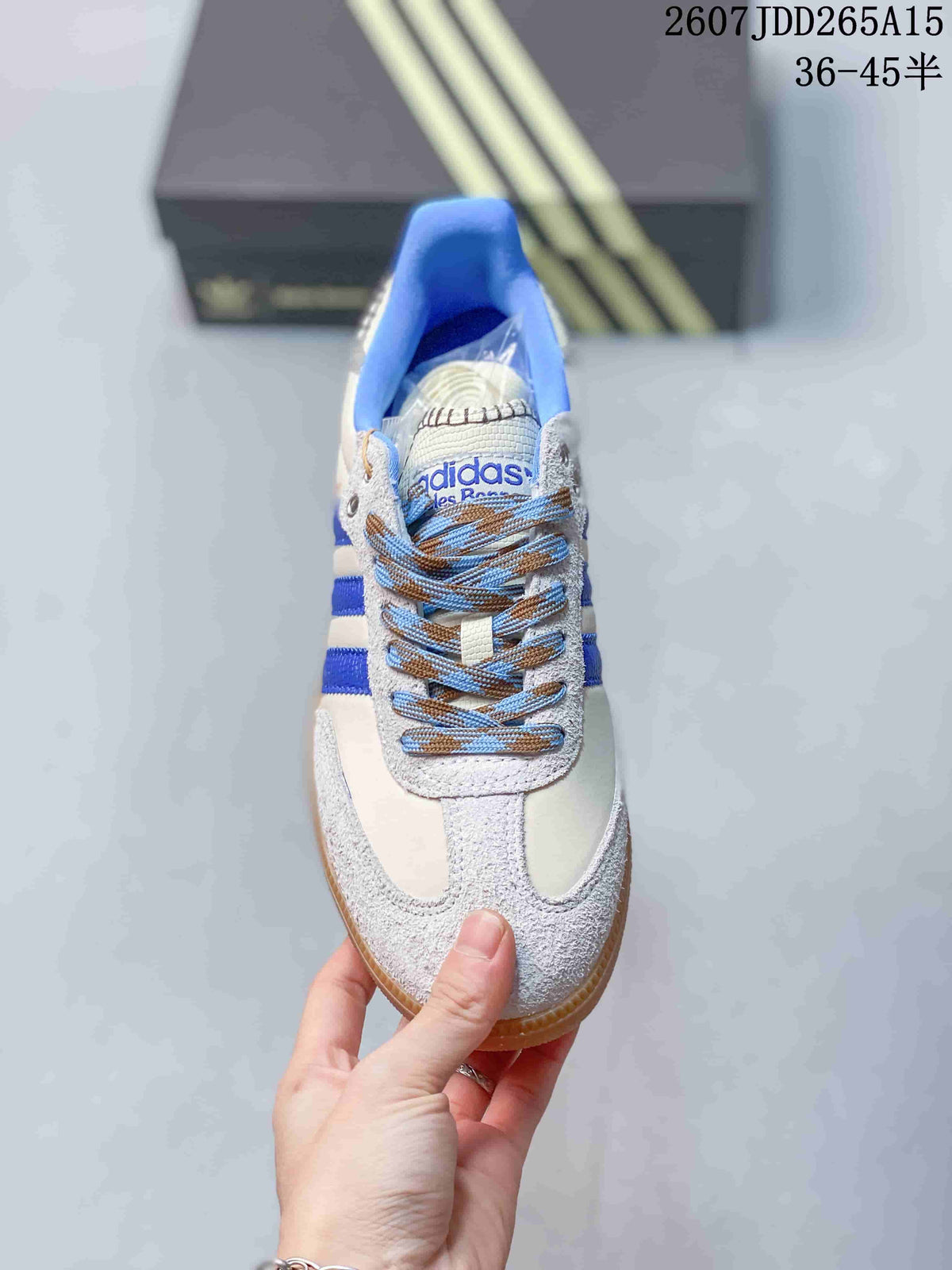 adidas Samba Leather Sneakers White Blue Gum JDD265A15