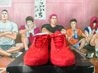 Nike Red Basketball Shoes with Black Swoosh