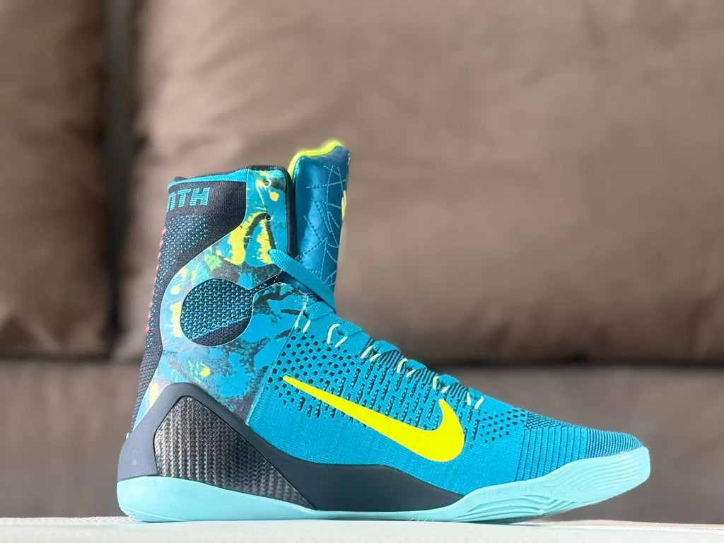 Nike Kobe 9 High Basketball Shoes Blue Yellow Picasso