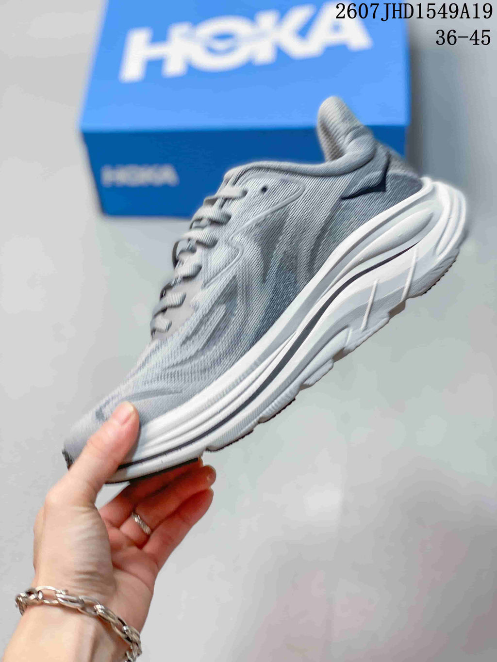 Hoka Clifton 10 Gray Lavender Running Sneakers 711390OWE
