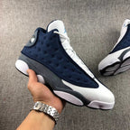 Air Jordan 13 Flint Navy Blue and White Sneakers