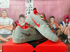 Nike LeBron 20 Basketball Shoes Grey and Bright Crimson