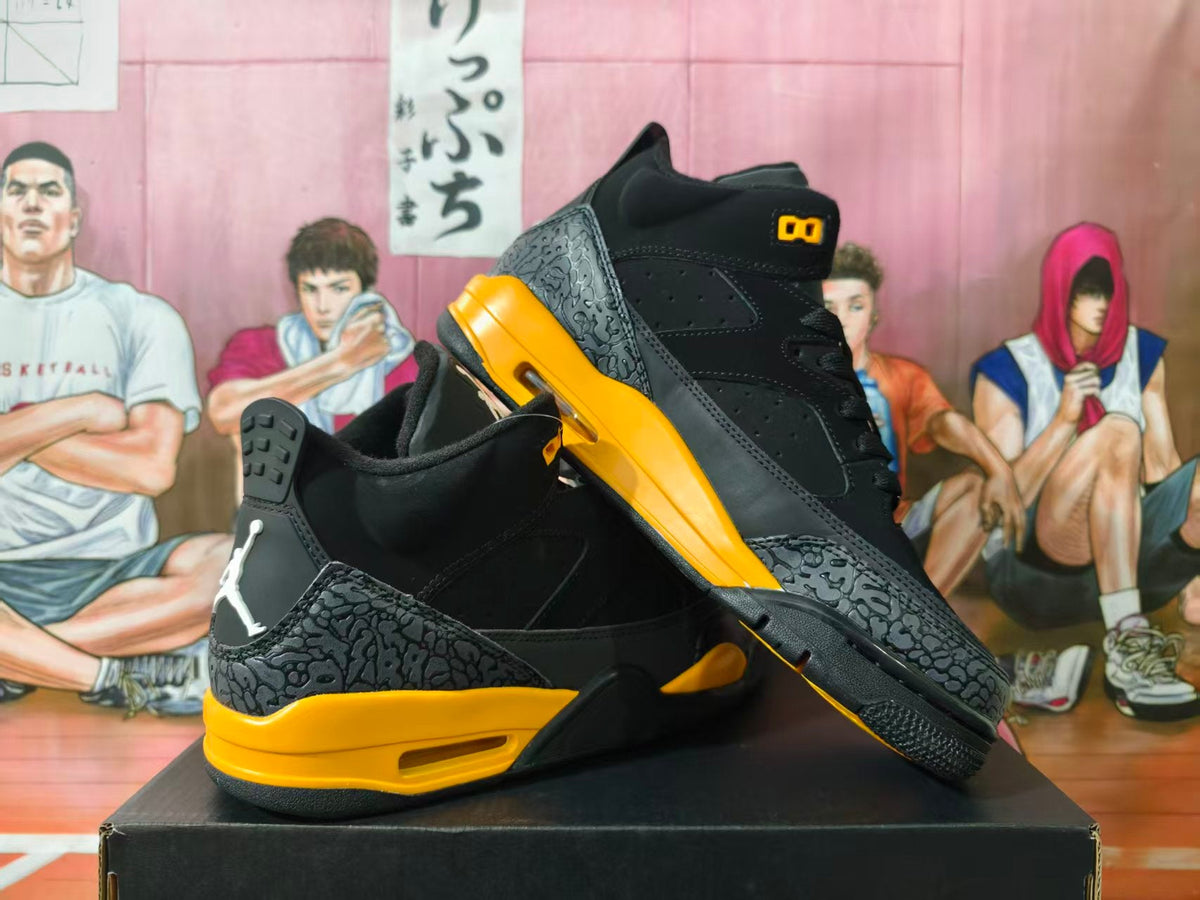 Jordan 3 Black and Yellow High-Top Sneakers