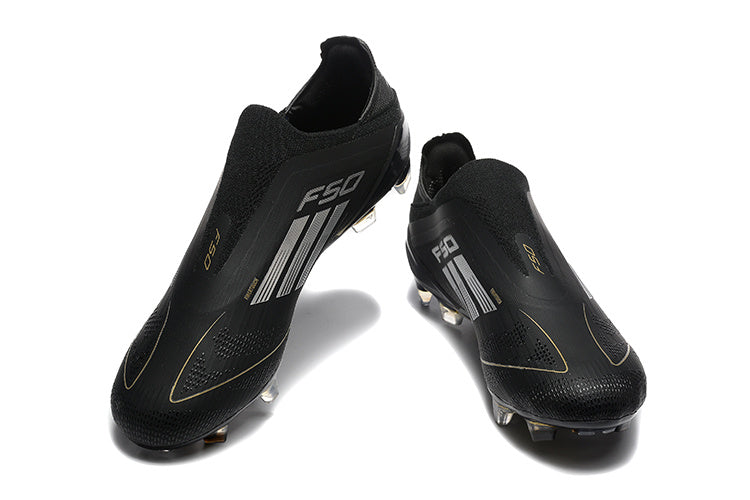 adidas F50 Laceless FG Soccer Cleats Black Gold