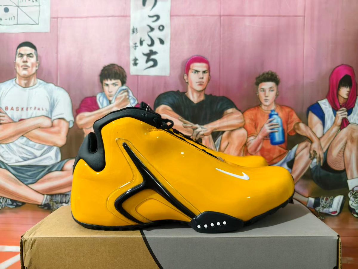 Nike Air Flightposite Yellow and Black Basketball Shoes