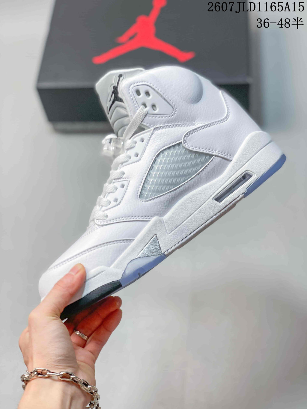 Jordan Air Jordan 5 Retro OG White Metallic High-Top Sneakers