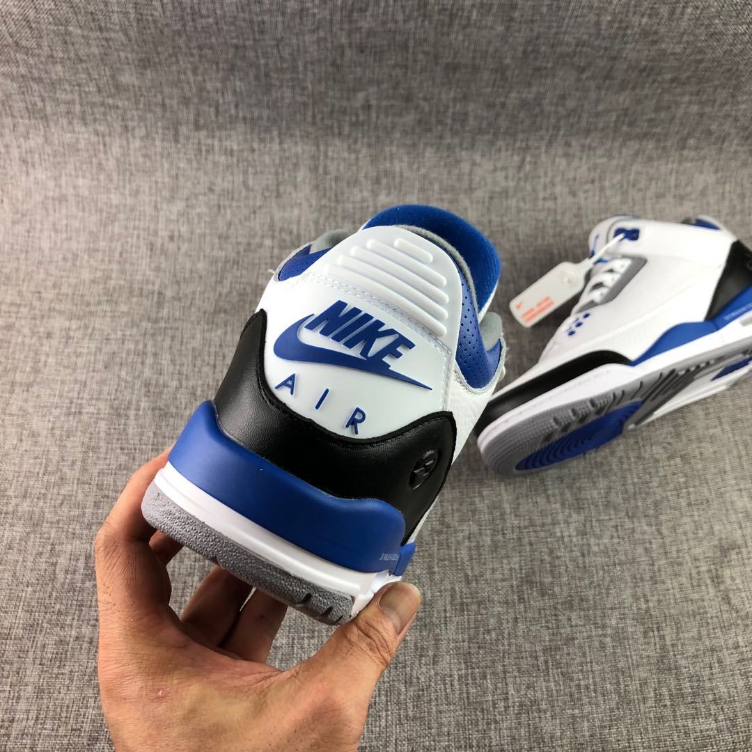 Fragment x Air Jordan 3 Sneakers White Blue Black CT8532-040