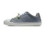 Blue-Gray Low-Top Sneakers with Contrast Laces