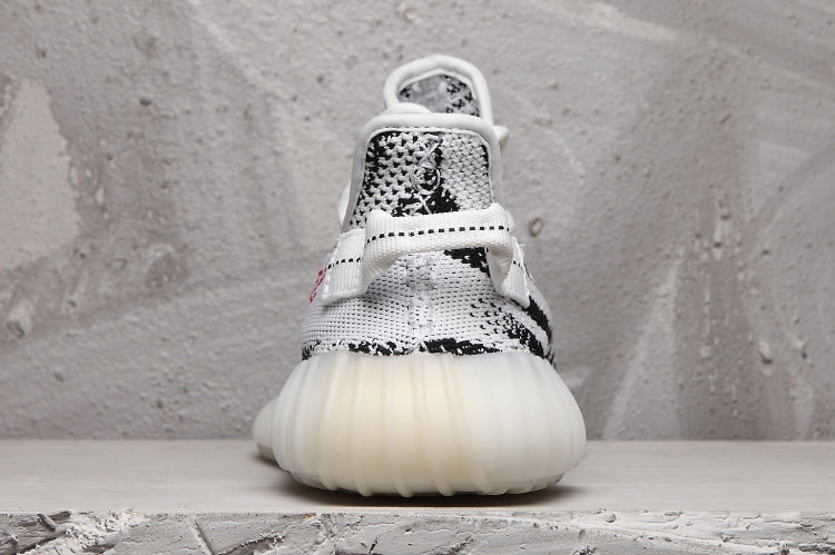 Yeezy 350 V2 Black White Pattern Sneakers