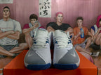 Nike Zoom White and Blue Basketball Sneakers
