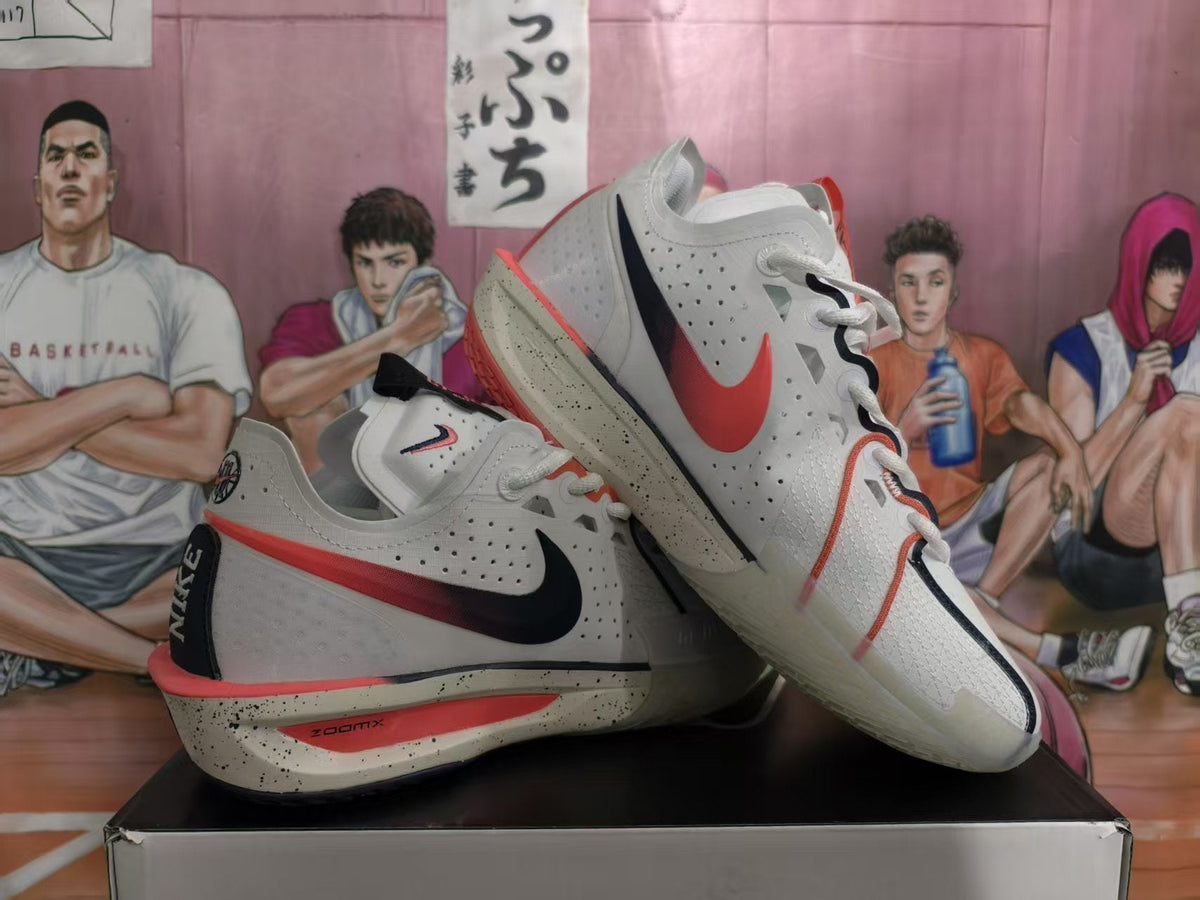 Nike Mismatched Basketball Sneakers White Black Red