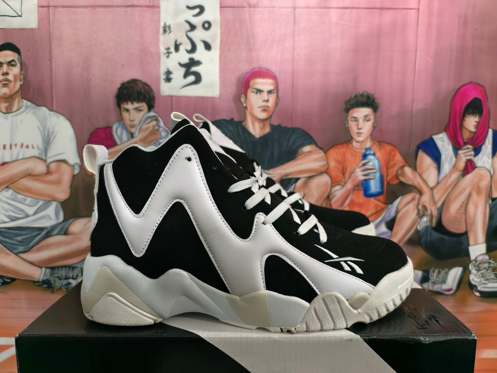 Reebok Black White Gray High-Top Basketball Sneakers