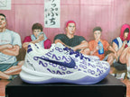 Nike White Purple Basketball Sneakers