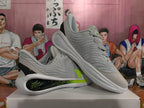 Gray and Green Basketball Sneakers