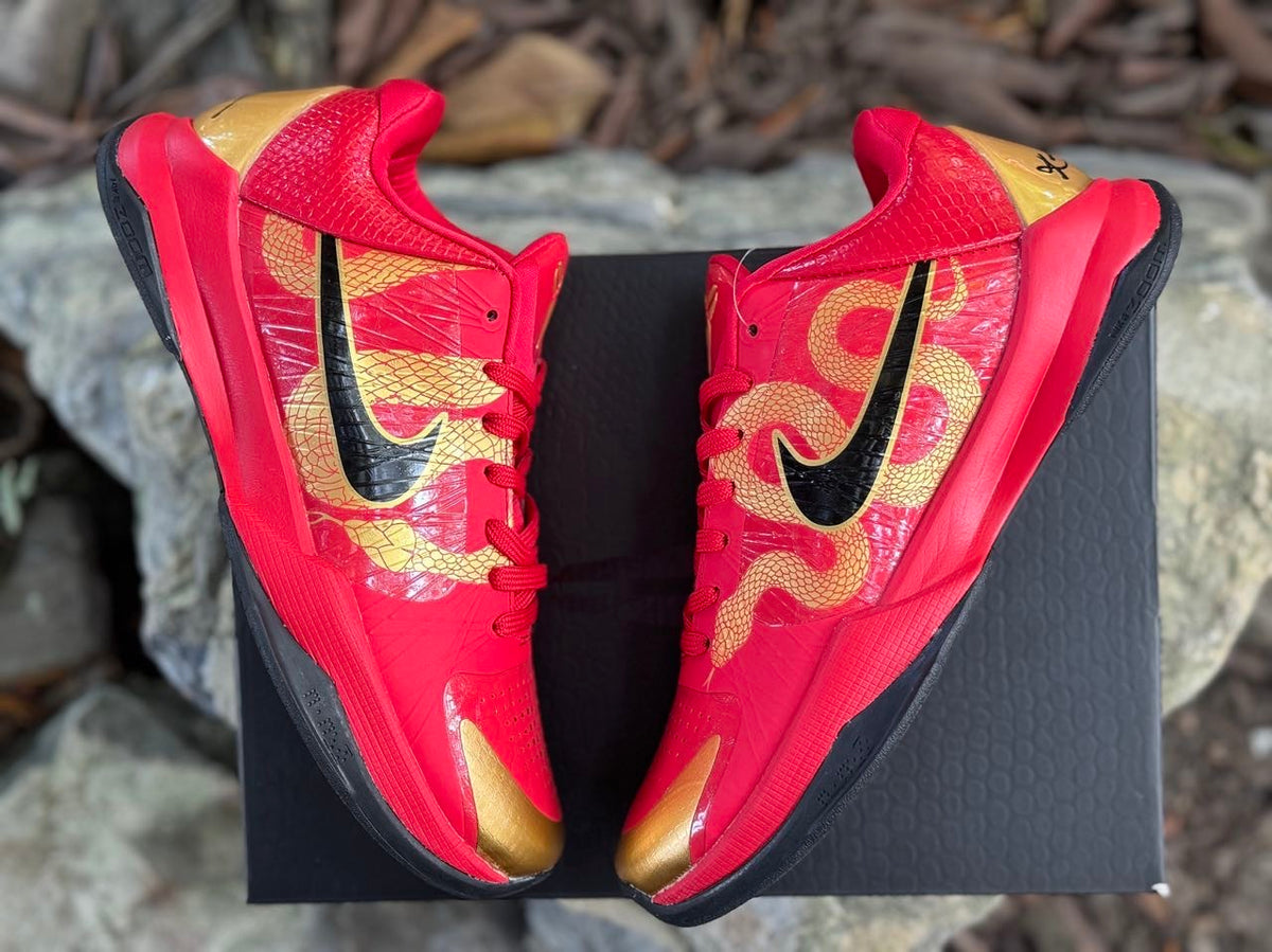 Nike Kobe 5 Basketball Shoes in Red and Gold