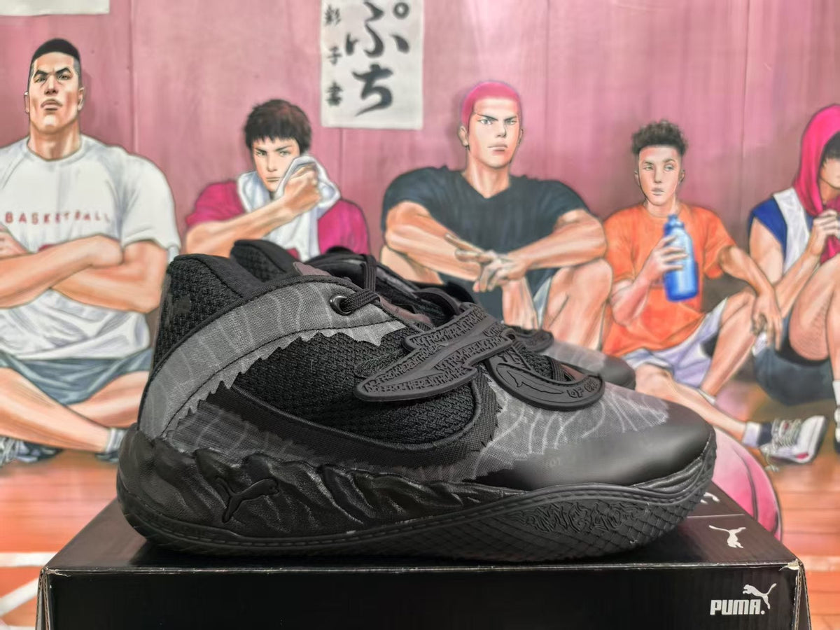 PUMA Black and Silver Basketball Sneakers