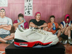Jordan 5 Retro Low White and Red Sneakers