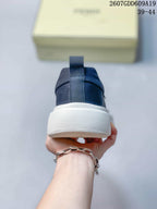 Fendi Navy and White Slip-On Sneakers