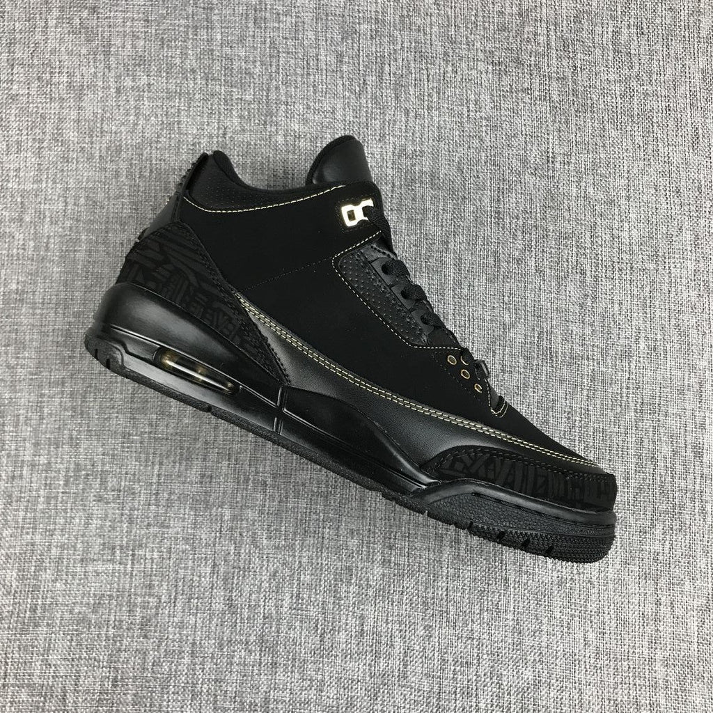 Jordan Air Jordan 3 BHM Black and Metallic Gold Sneakers