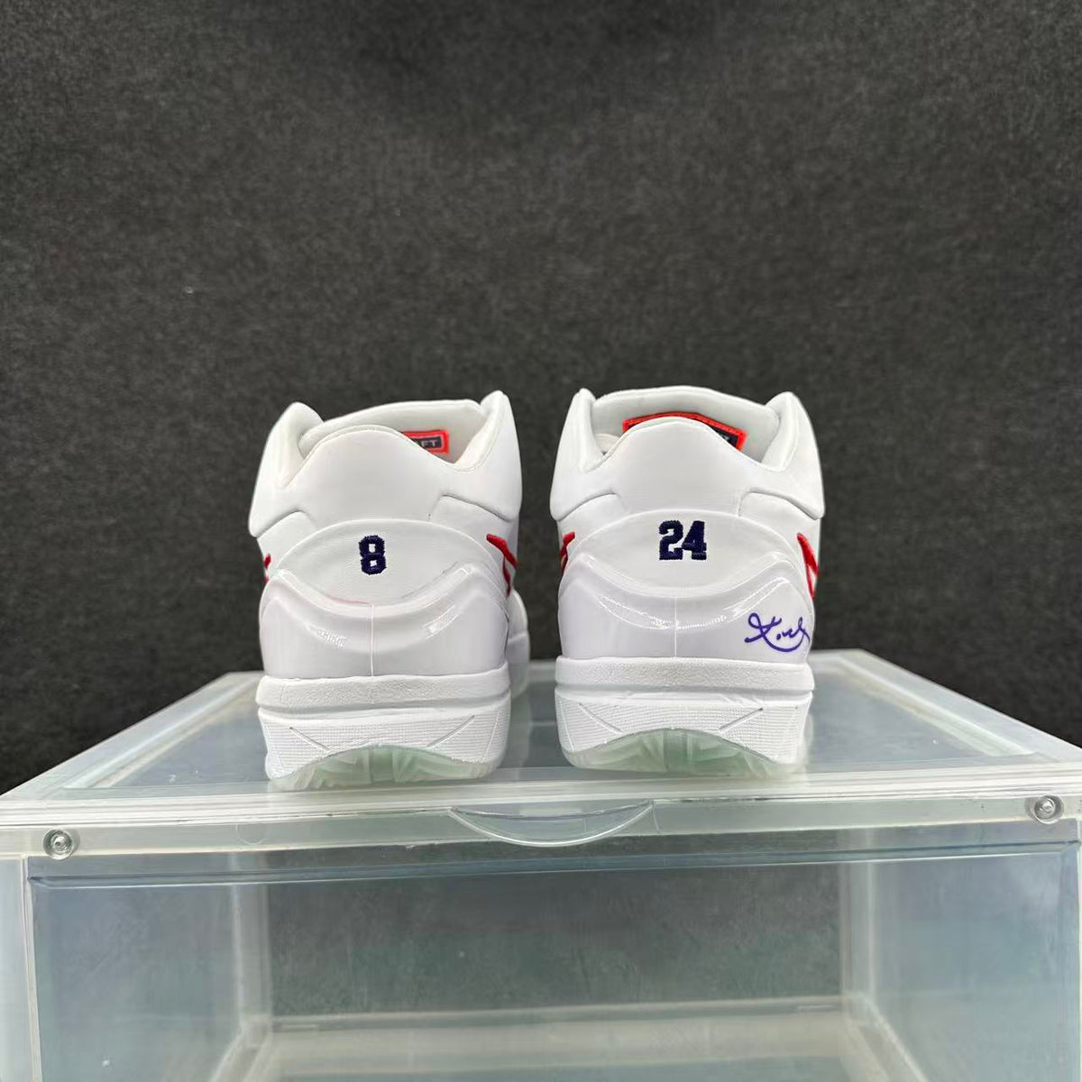 Nike White and Red Basketball Sneakers