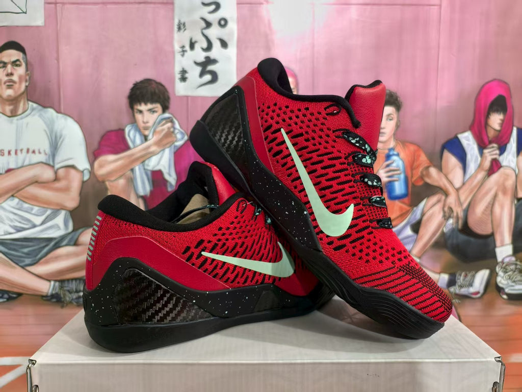 Nike Basketball Sneakers Red Black Low-Top