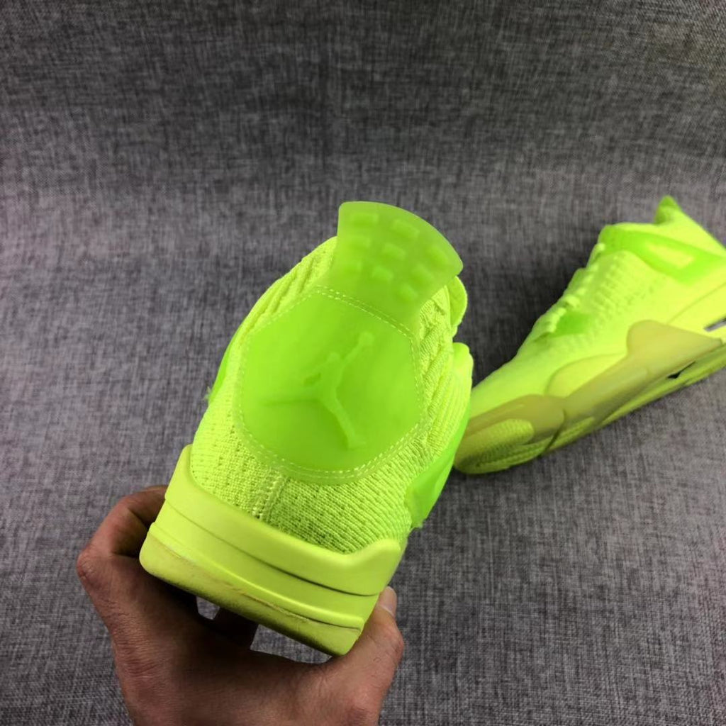 Jordan Air Jordan 4 Knit Fluorescent Green Sneakers