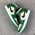 Jordan 1 Mid White Green Black Sneakers 852542-301