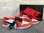 Air Jordan 1 Low White Orange Black Sneakers CZ0790-801