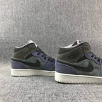 Jordan 1 Mid Gray Purple Sneakers 852842-203