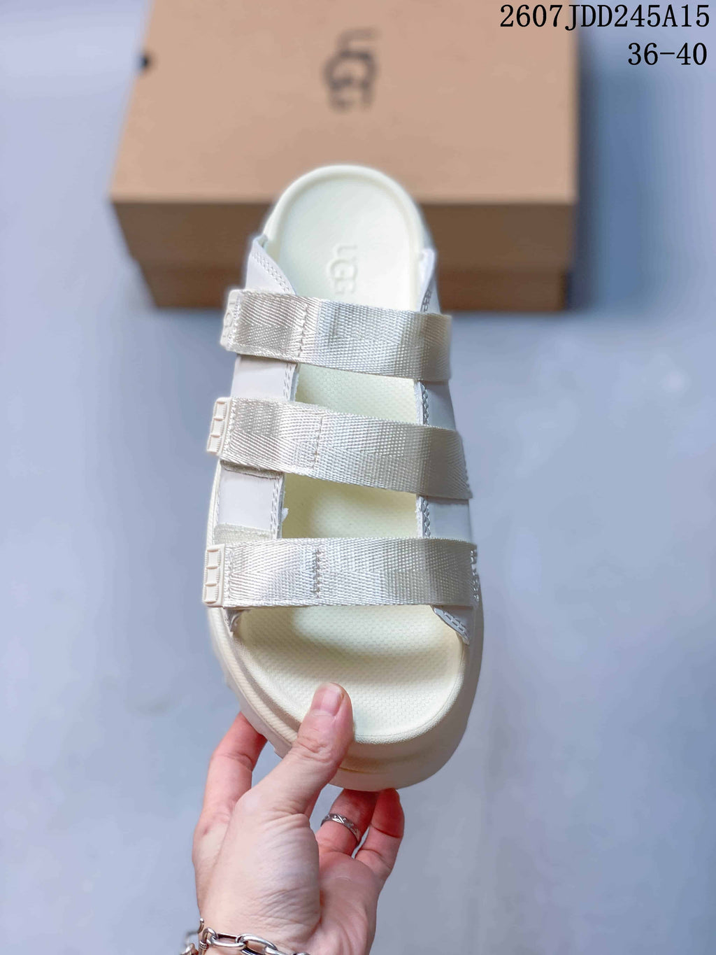 UGG GoldenGlow Slide Sandals in White