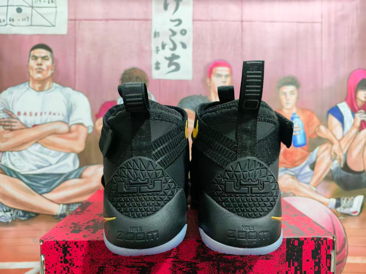 Nike LeBron Soldier 11 Black and Gold Basketball Shoes
