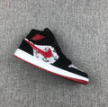 Jordan Air Jordan 1 Mid Black Red Newspaper Print 852542-061
