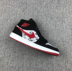 Jordan Air Jordan 1 Mid Black Red Newspaper Print 852542-061