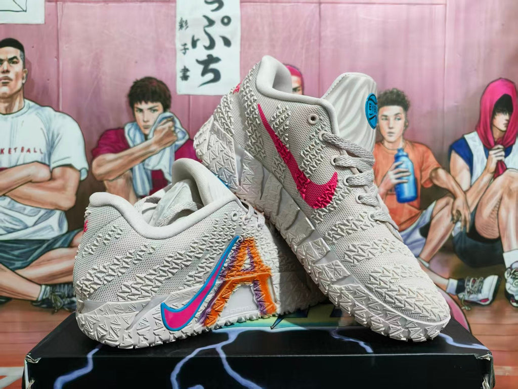 Nike LeBron Basketball Shoes in Light Grey and Pink