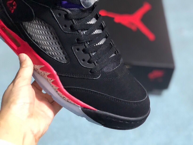 Jordan 5 Black Red Purple High-Top Sneakers
