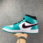 Jordan 1 Mid South Coast Teal White Sneakers 852542-306