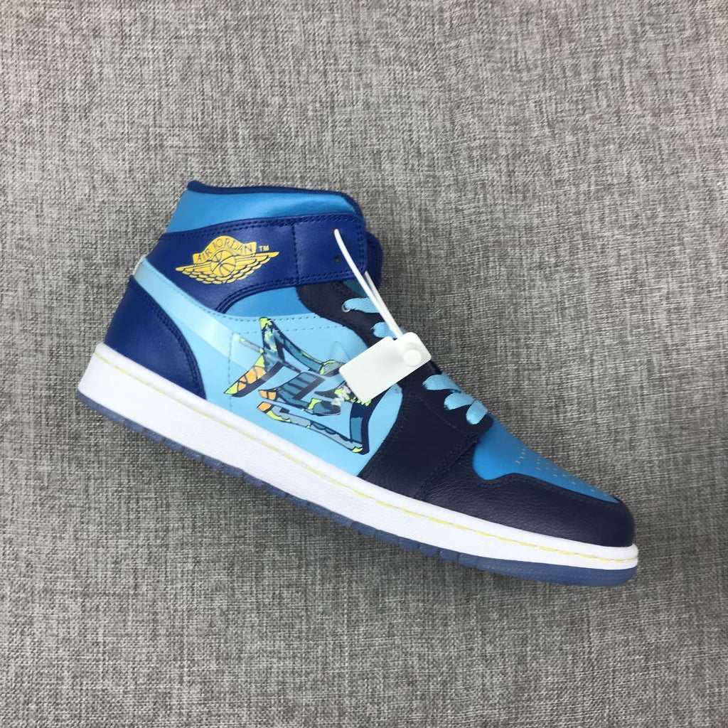 Jordan Air Jordan 1 Mid Blue Graphic Sneakers BV7446-400