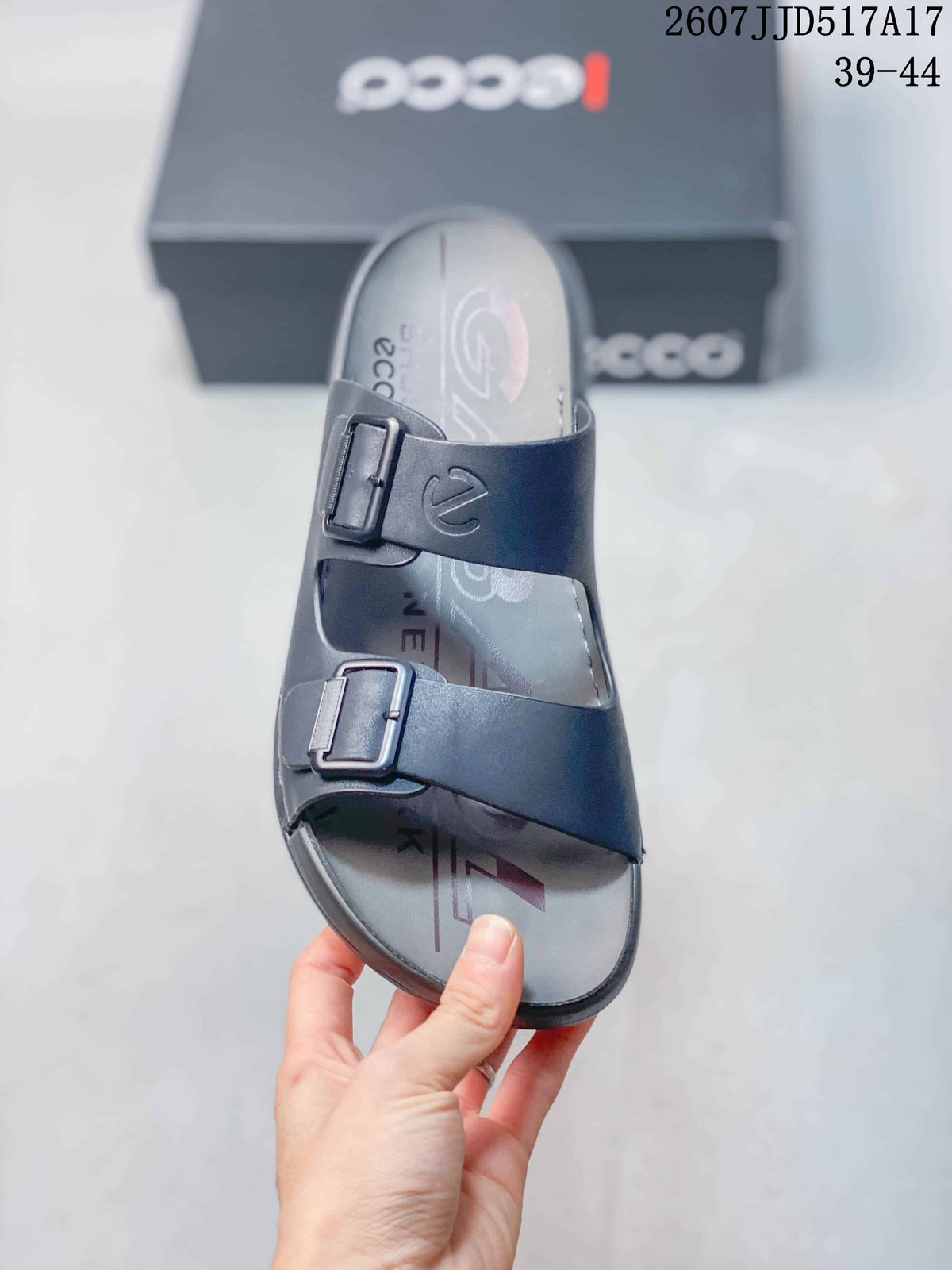 ECCO Two-Buckle Sandals Dark Gray 2607JJD517A17