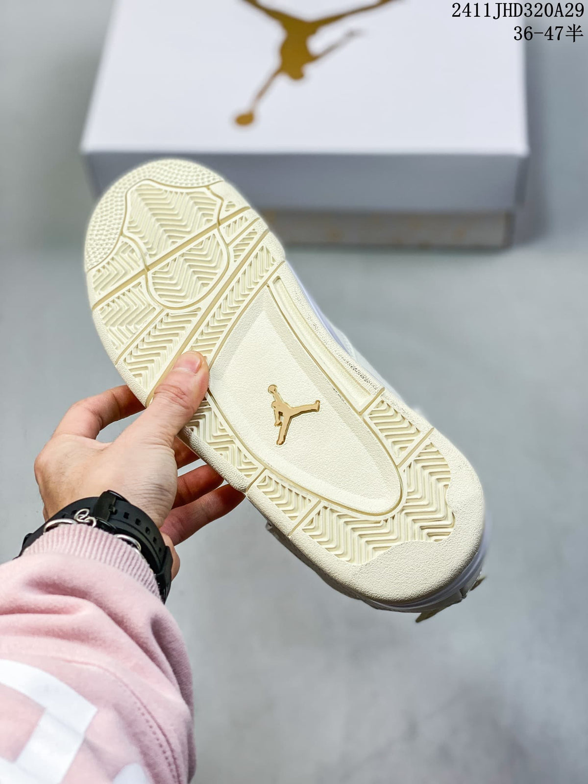 Nike Air Jordan 4 Retro White Gold Sneakers 2411JHD320A29