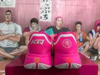 Pink Basketball Shoes with Metallic Gold Accents