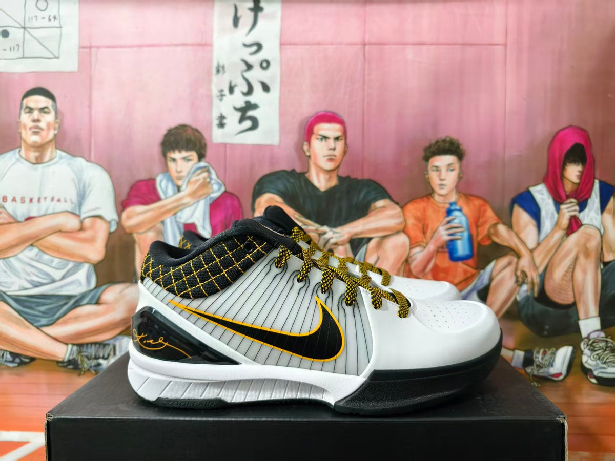 Nike Kobe 4 Protro Basketball Shoes White Black Gold
