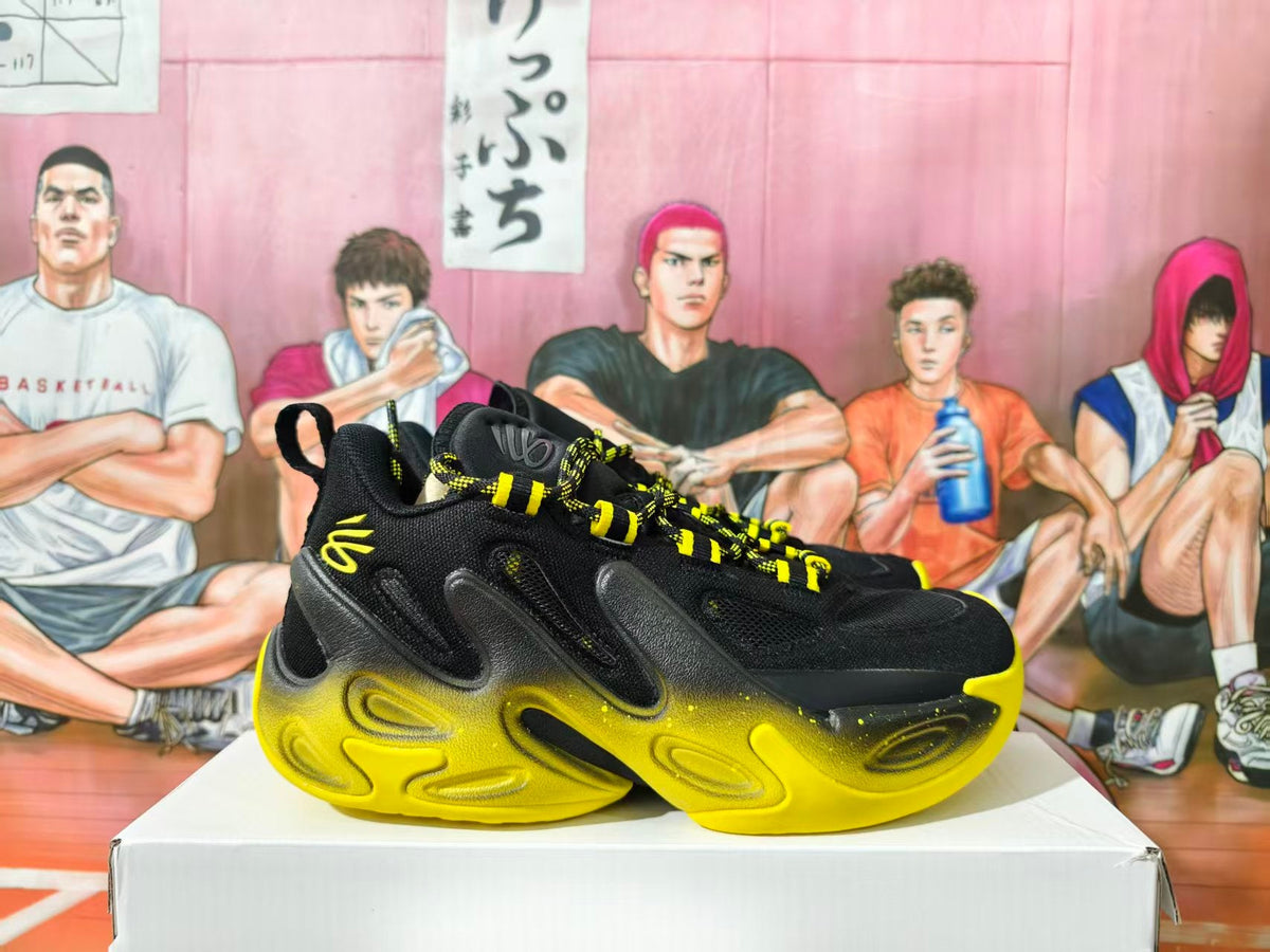 Under Armour Curry Basketball Shoes Black Yellow